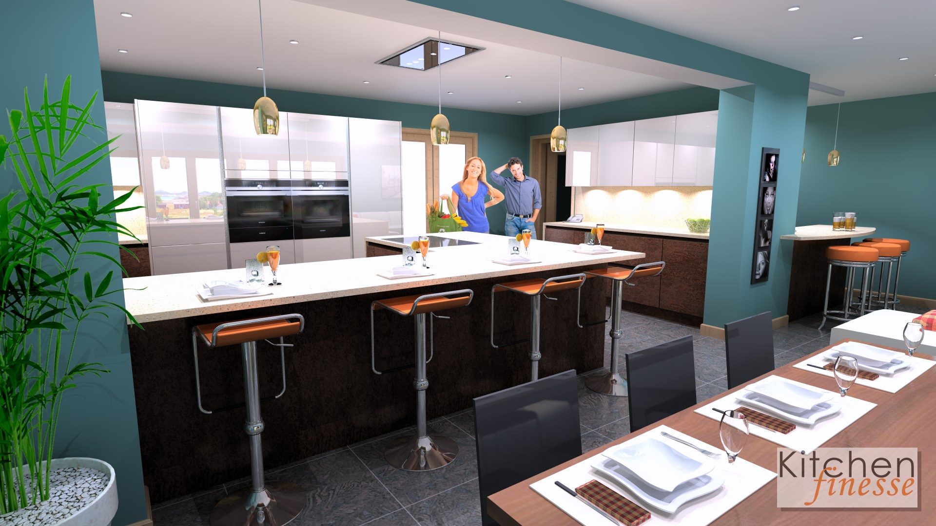 3D kitchen design render
